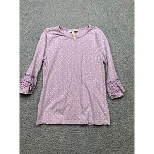 Matilda Jane purple polka dot eyelet lace sleeve sz 12